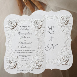 Nepfake Rozen Schrift Elegante Formele Trouwkaart Kaart