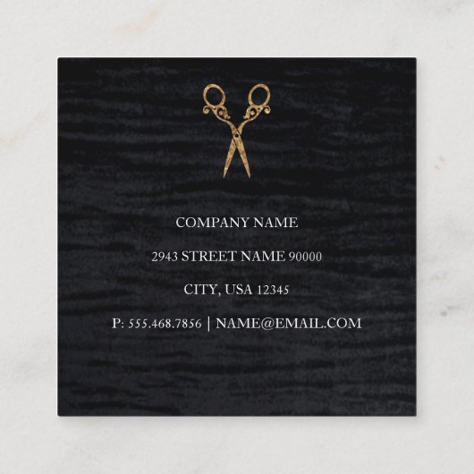 Nepfluwelen zwarte print met fantasierozetten vierkante visitekaartje (Achterkant)