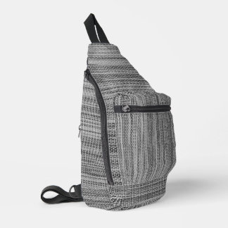 Nepgebreide stof grijs sling bag