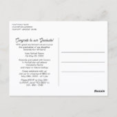 Nepglanzende donkerrode wijnrode afstudeeraankondi briefkaart (Achterkant)