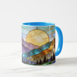 Nepglas-in-Gevelramen Berg Zonsopgang Bos Mok