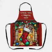Nepglasscheren Rode Kous Kerstmis Schort (Voorkant)