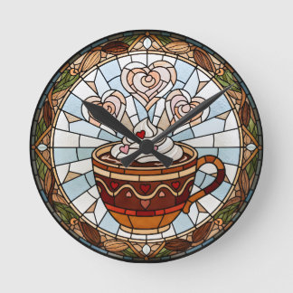 Nepglasschilderkunst Koffie Wandklok