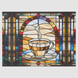 Nepglasschilderkunst Koffiekop en Schotel voor Dec Tissuepapier