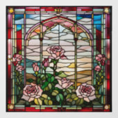 Nepglasschilderkunst Rozentuin Raamsticker (Vel)