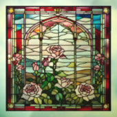 Nepglasschilderkunst Rozentuin Raamsticker (Vel 3)
