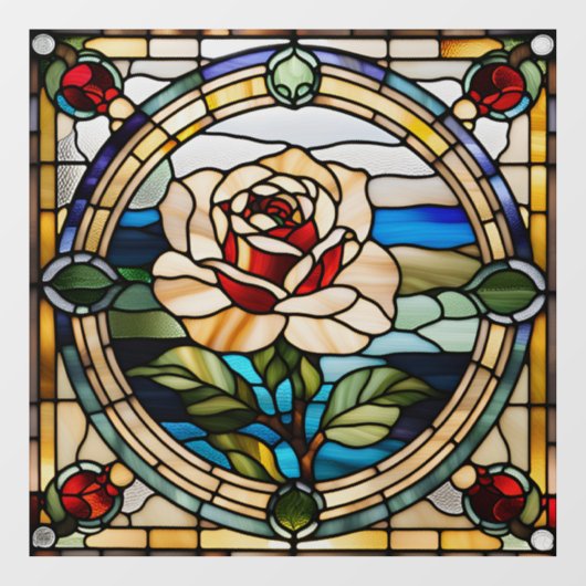 Nepglassingle roos raamsticker (Vel)