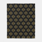 Nepgoud As-monogram – Zwart & Goud Fleece Deken (Voorkant)