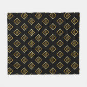 Nepgoud As-monogram – Zwart & Goud Fleece Deken (Voorkant (Horizontaal))