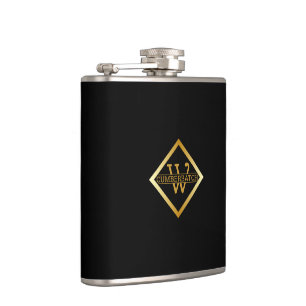 Nepgoud As-monogram – Zwart & Goud Heupfles