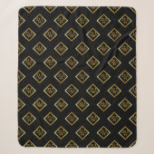 Nepgoud As-monogram – Zwart & Goud Sherpa Deken (Voorkant)
