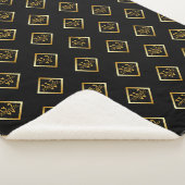 Nepgoud As-monogram – Zwart & Goud Sherpa Deken (3/4)