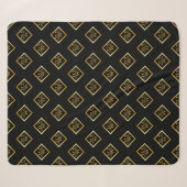 Nepgoud As-monogram – Zwart & Goud Sherpa Deken (Voorkant (horizontaal))