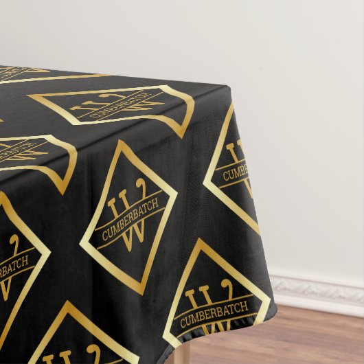Nepgoud As-monogram – Zwart & Goud Tafelkleed (Voorbeeld)