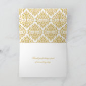 Nepgoud Bloeiende Damast Dankjewel Bedankkaart (Binnen)