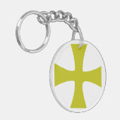 Nepgoud Byzantijns Kruis Sleutelhanger (Voorkant Links)