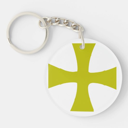 Nepgoud Byzantijns Kruis Sleutelhanger (Voorkant)