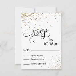 Nepgoud Confetti Script Typografie RSVP Kaartje