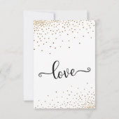 Nepgoud Confetti Script Typografie RSVP Kaartje (Achterkant)