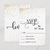 Nepgoud Confetti Script Typografie RSVP Kaartje (Voorkant / Achterkant)