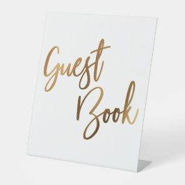Nepgoud Eenvoudige Typografie Gastboek Reclamebord Met Voetstuk