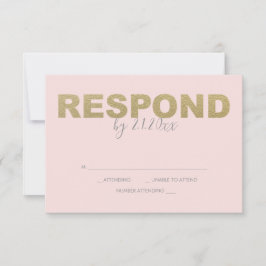 Nepgoud en Roze RSVP-antwoordkaarten RSVP Kaartje