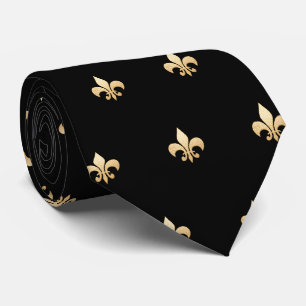 Nepgoud Fleur de lis DIY Zwart Goud Stropdas