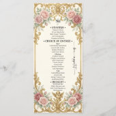 Nepgoud folie & Blush waterverf bloemmotief Menu (Voorkant)