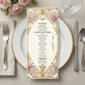 Nepgoud folie & Blush waterverf bloemmotief Menu