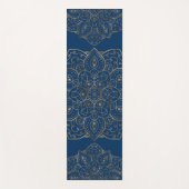 Nepgoud Folie Op Donkerblauwe Sierlijke Mandala Yogamat (Voorkant)
