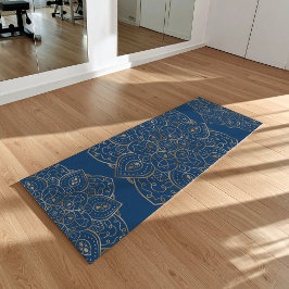 Nepgoud Folie Op Donkerblauwe Sierlijke Mandala Yogamat