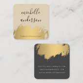 Nepgoud geborsteld beige grijs vierkante visitekaartje (Voorkant / Achterkant)