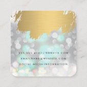 Nepgoud geborsteld met Boke Glitter Vierkante Visitekaartje (Achterkant)