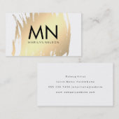 Nepgoud geborsteld met chic monogram visitekaartje (Voorkant / Achterkant)
