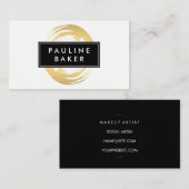 Nepgoud geborsteld met zwart wit label (Voorkant / Achterkant)