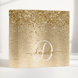 Nepgoud geborsteld metaal glitter afdruk monogram 1 1/2" multomap