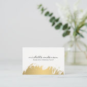 Nepgoud geborsteld witgrijs visitekaartje (Staand voorkant)