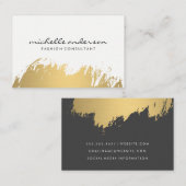 Nepgoud geborsteld witgrijs visitekaartje (Voorkant / Achterkant)