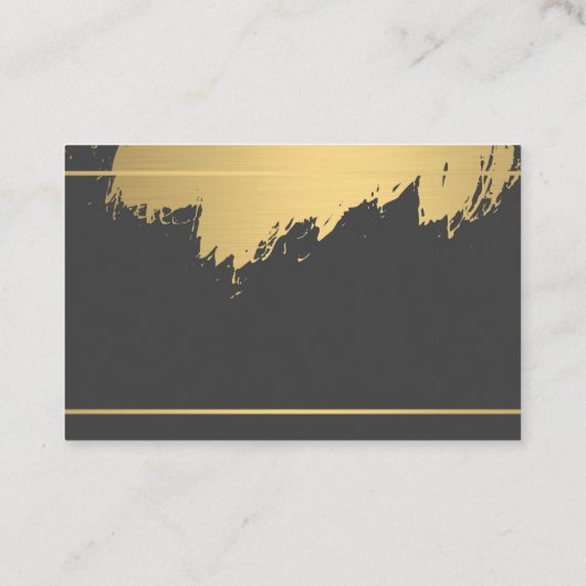 Nepgoud geborsteld zwartgrijze gouden rand visitekaartje (Achterkant)
