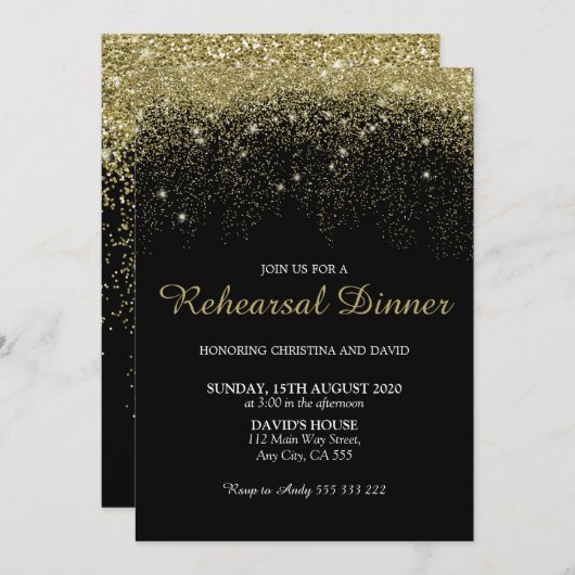 Nepgoud Glitter Confetti Oefendiner Kaart (Voorkant / Achterkant)