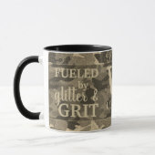Nepgoud Metallic Camouflage Glitter Monogram Mok (Links)