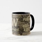 Nepgoud Metallic Camouflage Glitter Monogram Mok (Voorkant rechts)