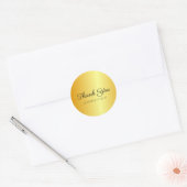 Nepgoud Metallic Look Bedankt Script Monogram Ronde Sticker (Envelop)