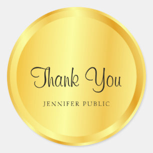 Nepgoud Metallic Uitzicht Script Trendyluxueus Ronde Sticker