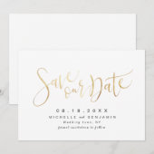 Nepgoud Moderne Eenvoudige Script Bewaar de Datum Save The Date (Voorkant / Achterkant)