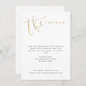 Nepgoud Moderne Eenvoudige Script Bruiloft details Informatiekaartje (Voorkant / Achterkant)