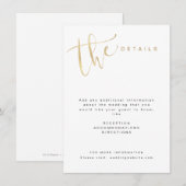 Nepgoud Moderne Eenvoudige Script Trouwdetails Informatiekaartje (Voorkant / Achterkant)