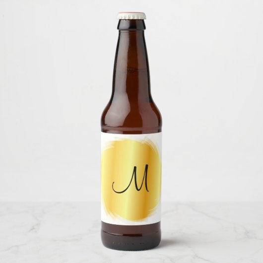 Nepgoud Moderne Elegante Monogram Sjabloon Bier Etiket (Voorkant)