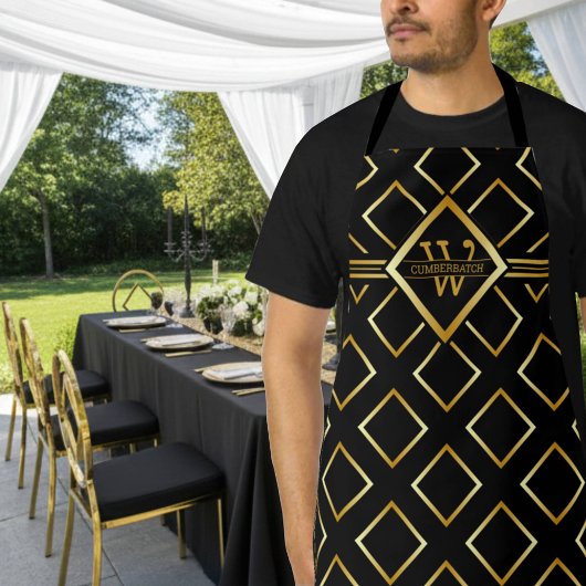 Nepgoud Monogram - Zwart en Goud Schort