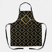 Nepgoud Monogram - Zwart en Goud Schort (Voorkant)